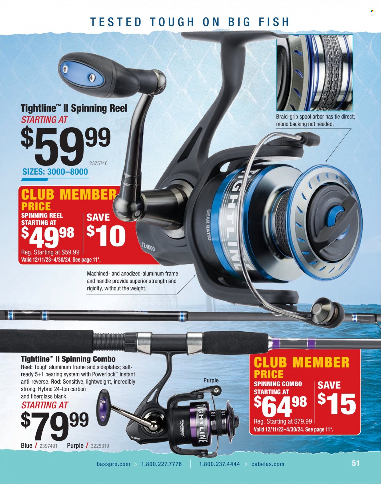 thumbnail - Bass Pro Shops Flyer - Sales products - fish, reel, spinning reel. Page 51.