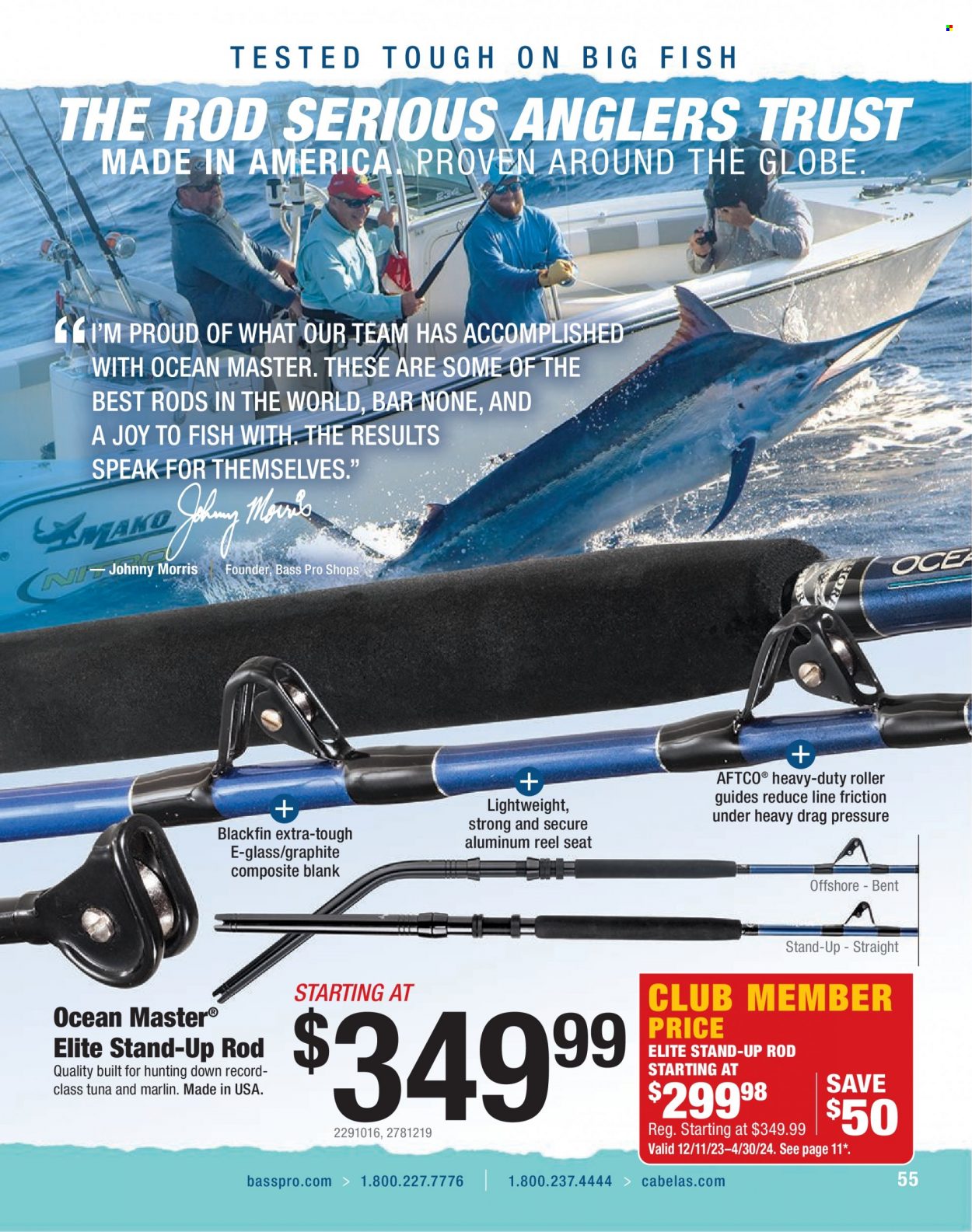 thumbnail - Bass Pro Shops Flyer - Sales products - Trust, fish, Bass Pro, marlin, reel, roller. Page 55.