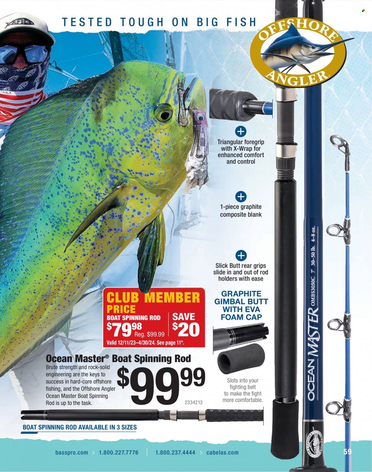 thumbnail - Bass Pro Shops Flyer - Sales products - fish, fighting belt. Page 59.