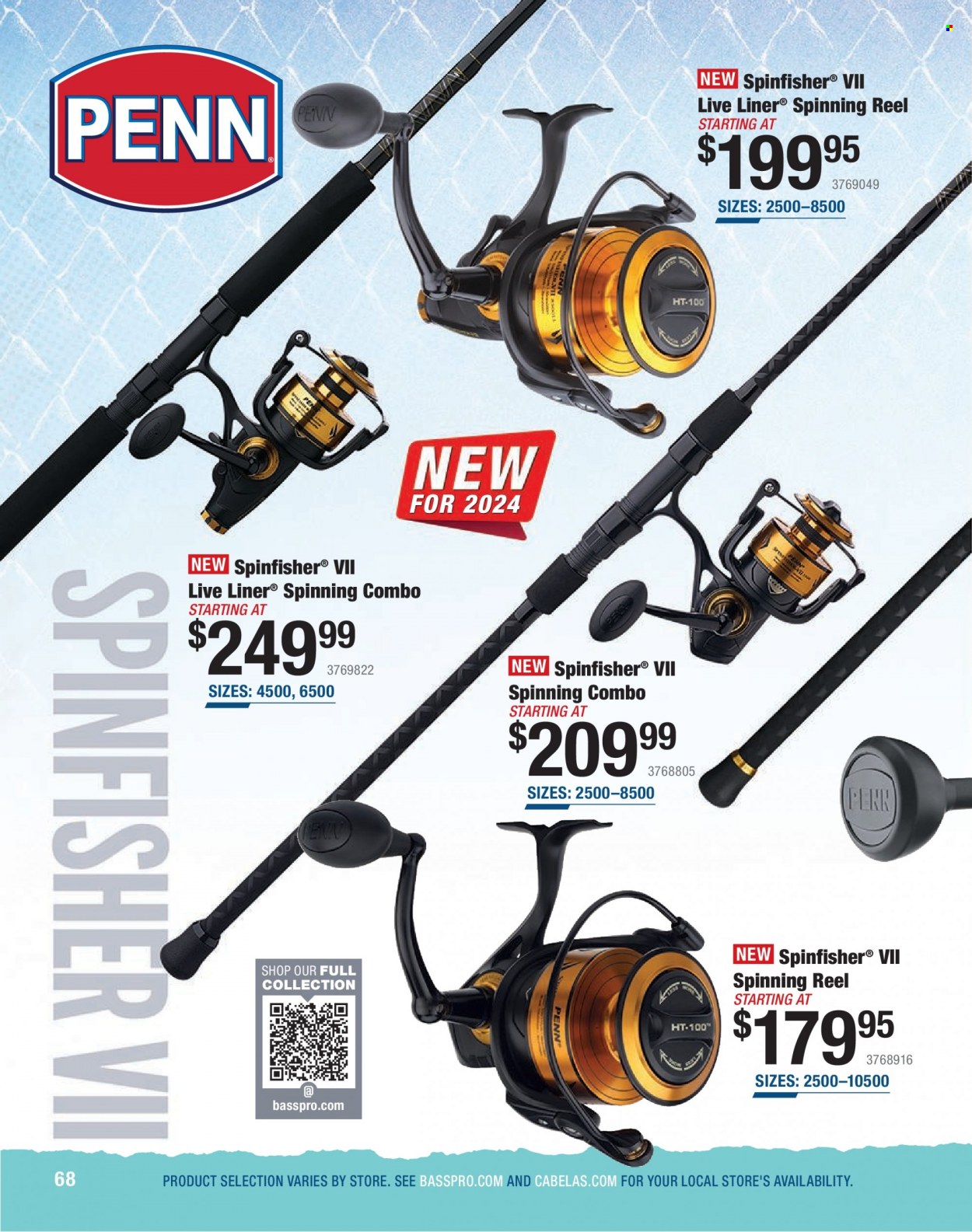 thumbnail - Bass Pro Shops Flyer - Sales products - reel, spinning reel, fishing rod, Penn. Page 68.