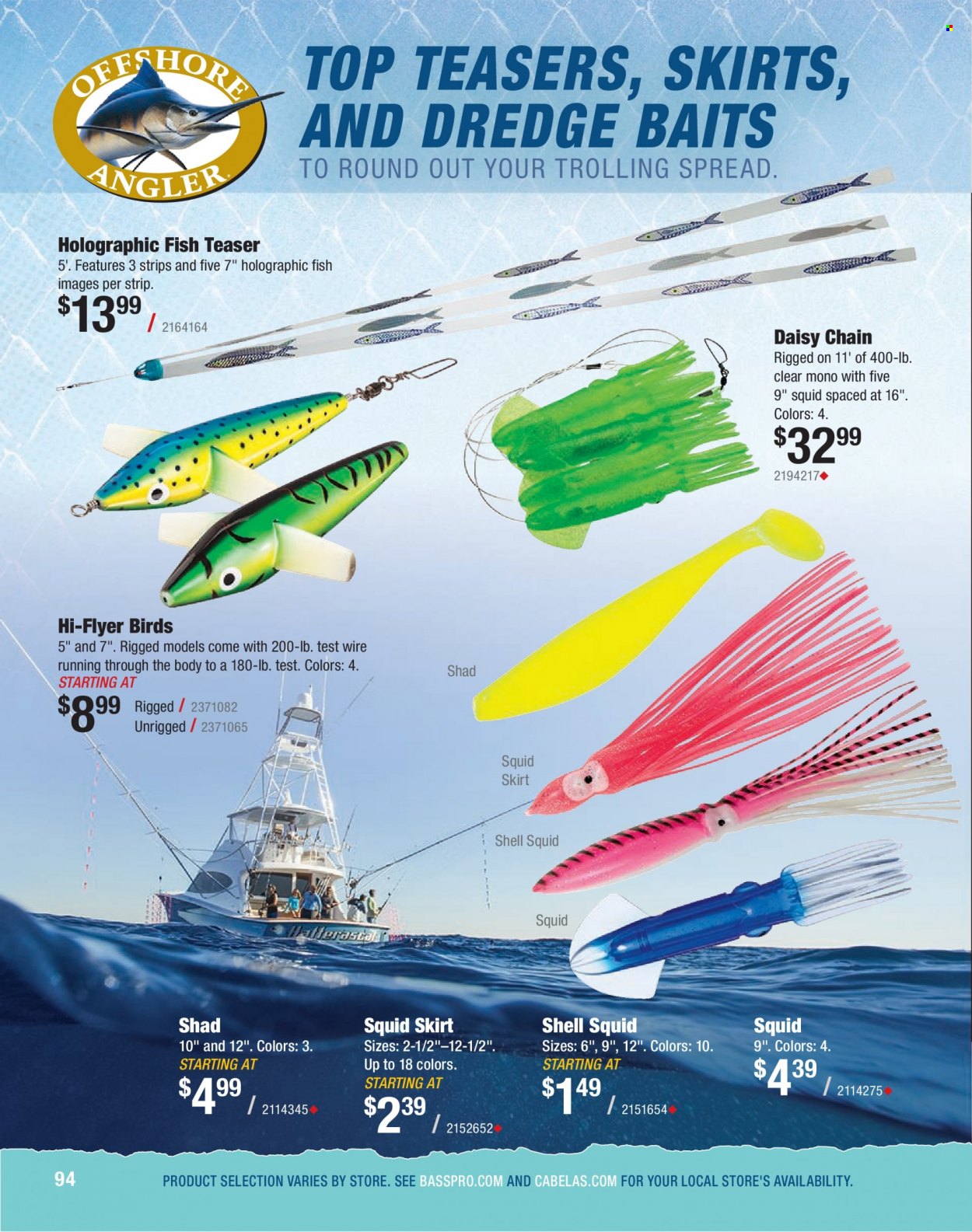 thumbnail - Bass Pro Shops Flyer - Sales products - fish, Shell. Page 94.