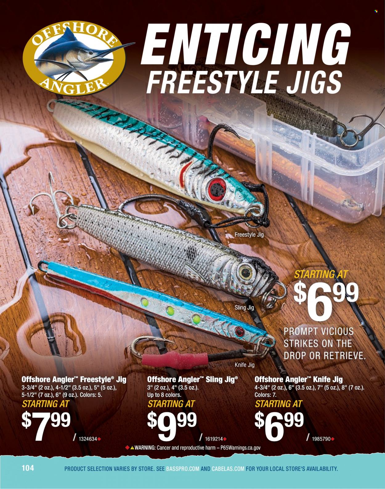 thumbnail - Bass Pro Shops Flyer - Sales products - jig. Page 104.