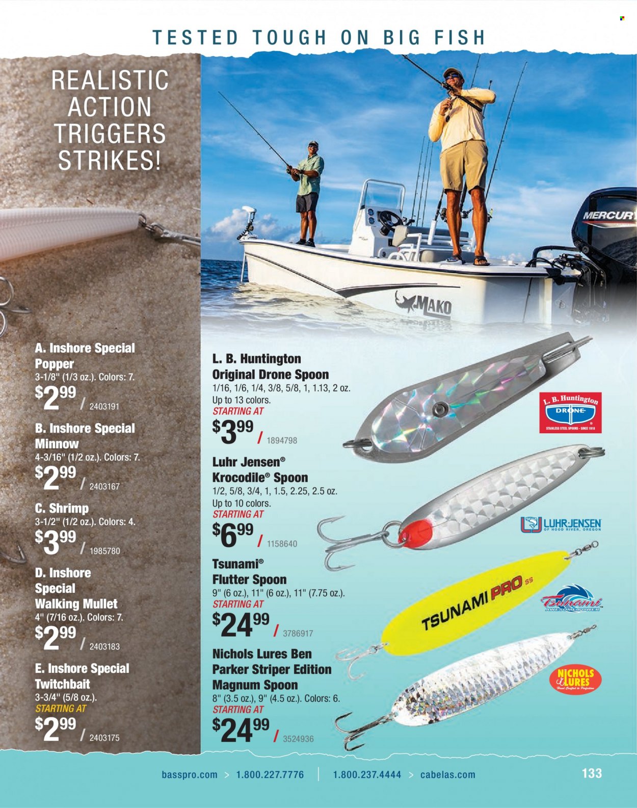 thumbnail - Bass Pro Shops Flyer - Sales products - fish, Jensen. Page 133.
