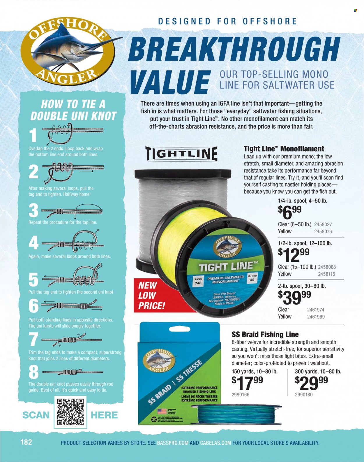 thumbnail - Bass Pro Shops Flyer - Sales products - Trust, fish. Page 182.