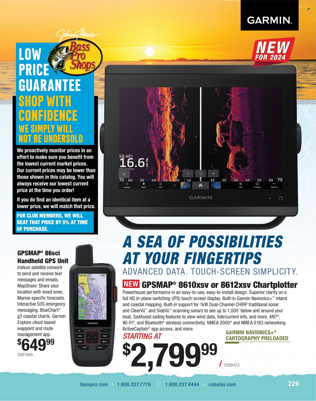 thumbnail - Bass Pro Shops Flyer - Sales products - Garmin. Page 229.
