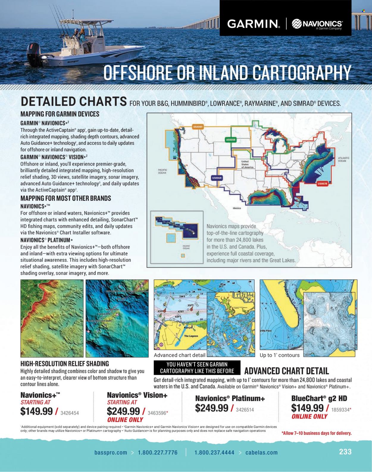 thumbnail - Bass Pro Shops Flyer - Sales products - Garmin, Lowrance, sonar. Page 233.