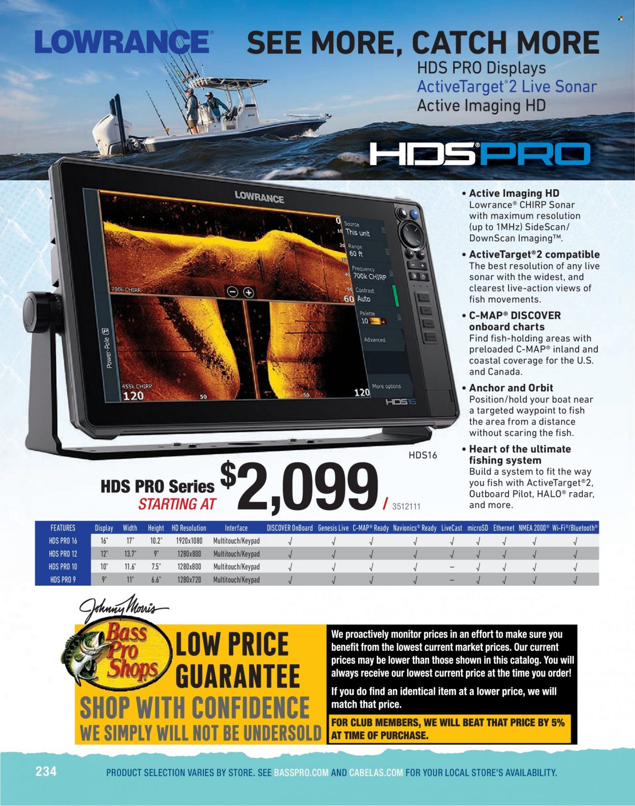 thumbnail - Bass Pro Shops Flyer - Sales products - fish, Lowrance. Page 234.