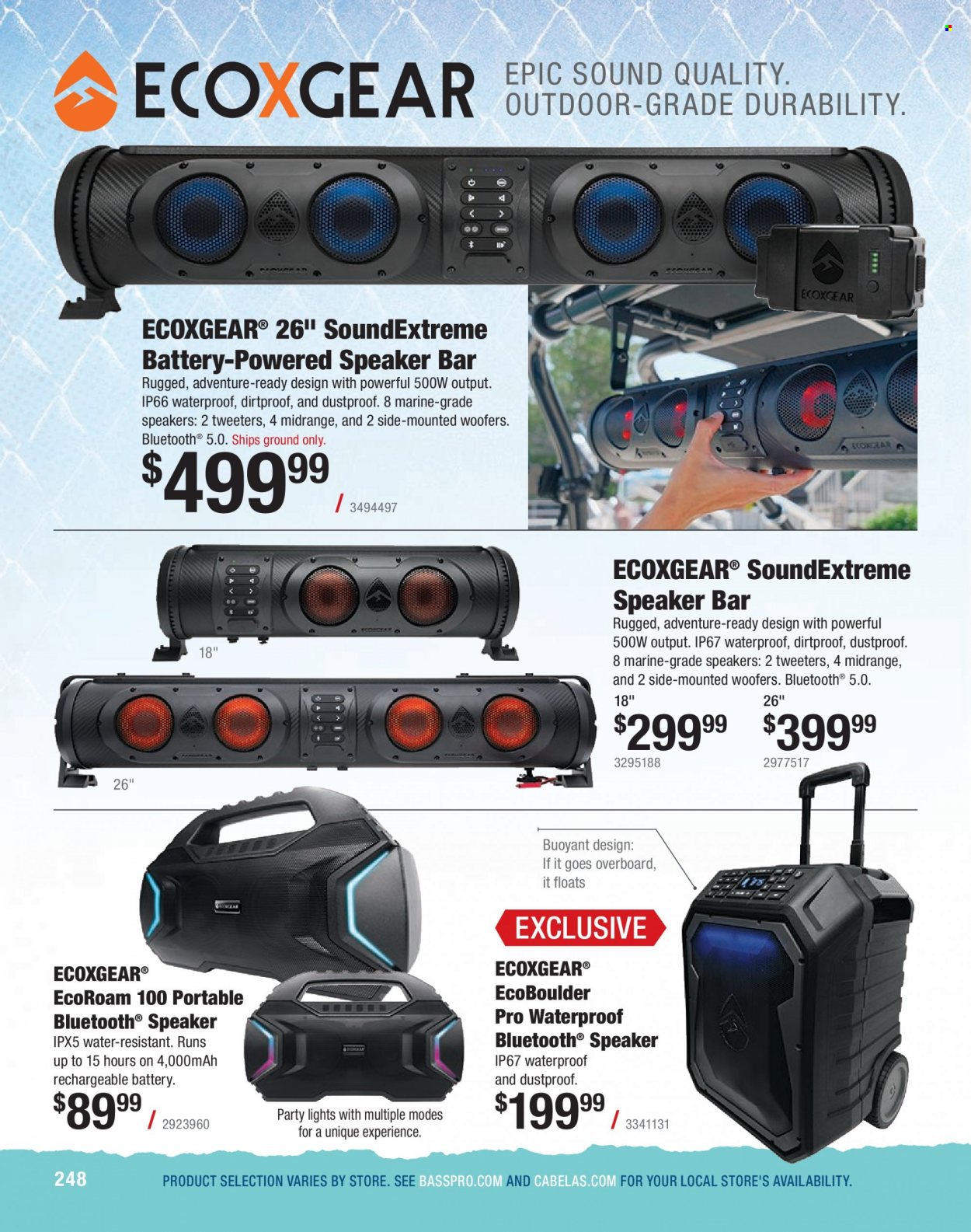 thumbnail - Bass Pro Shops Flyer - Sales products - rechargeable battery. Page 248.
