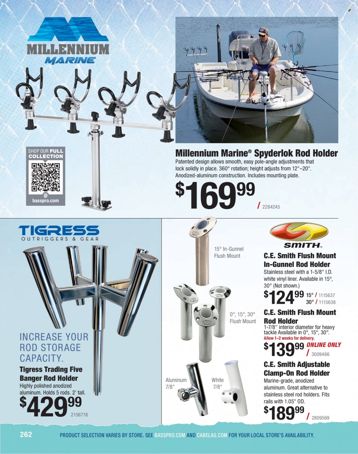 thumbnail - Bass Pro Shops Flyer - Sales products - rod holder, clamp. Page 262.