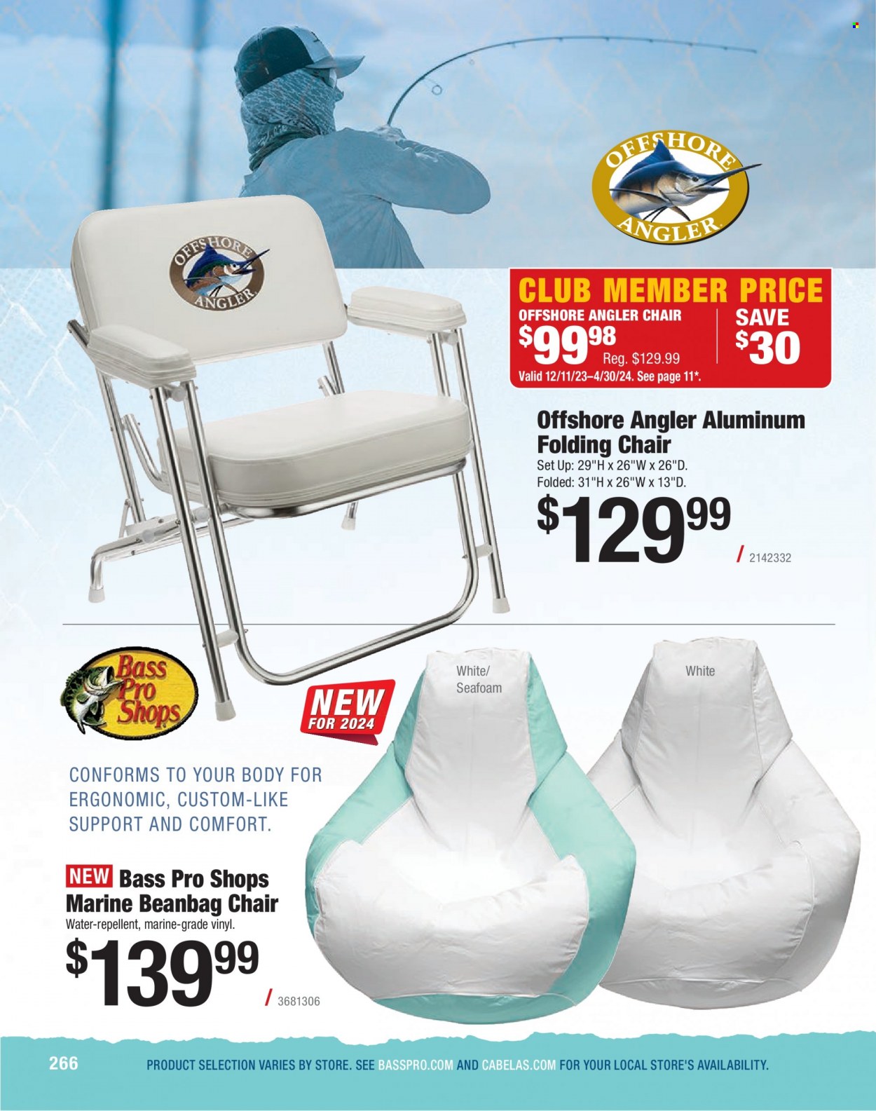 thumbnail - Bass Pro Shops Flyer - Sales products - chair, Bass Pro, folding chair. Page 266.