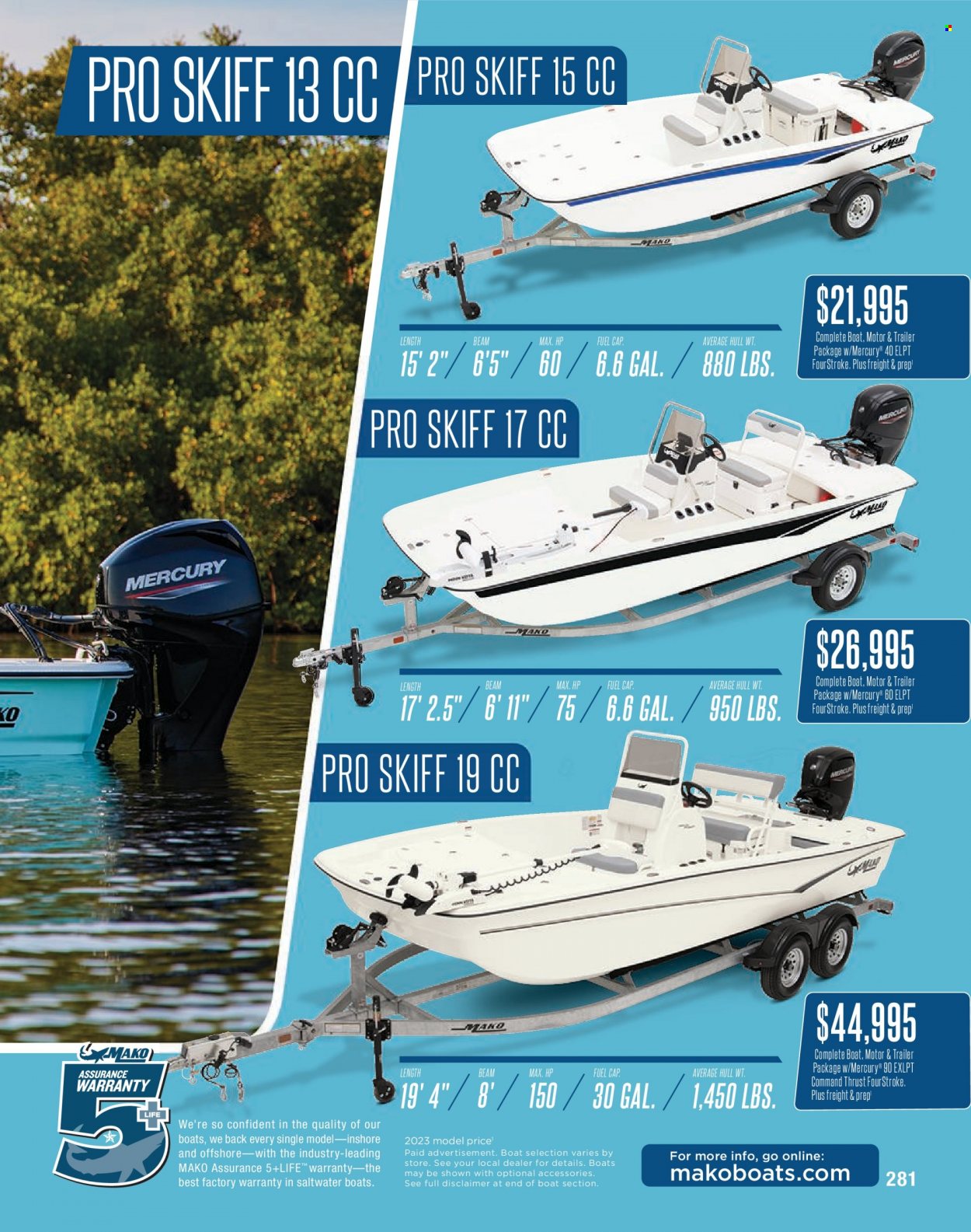 thumbnail - Bass Pro Shops Flyer - Sales products - boat, trailer. Page 281.