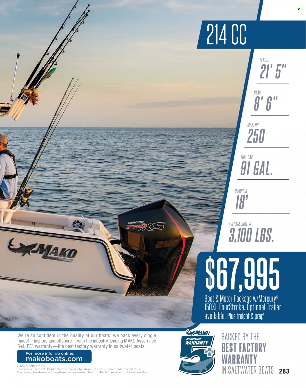 thumbnail - Bass Pro Shops Flyer - Sales products - boat, trailer. Page 283.