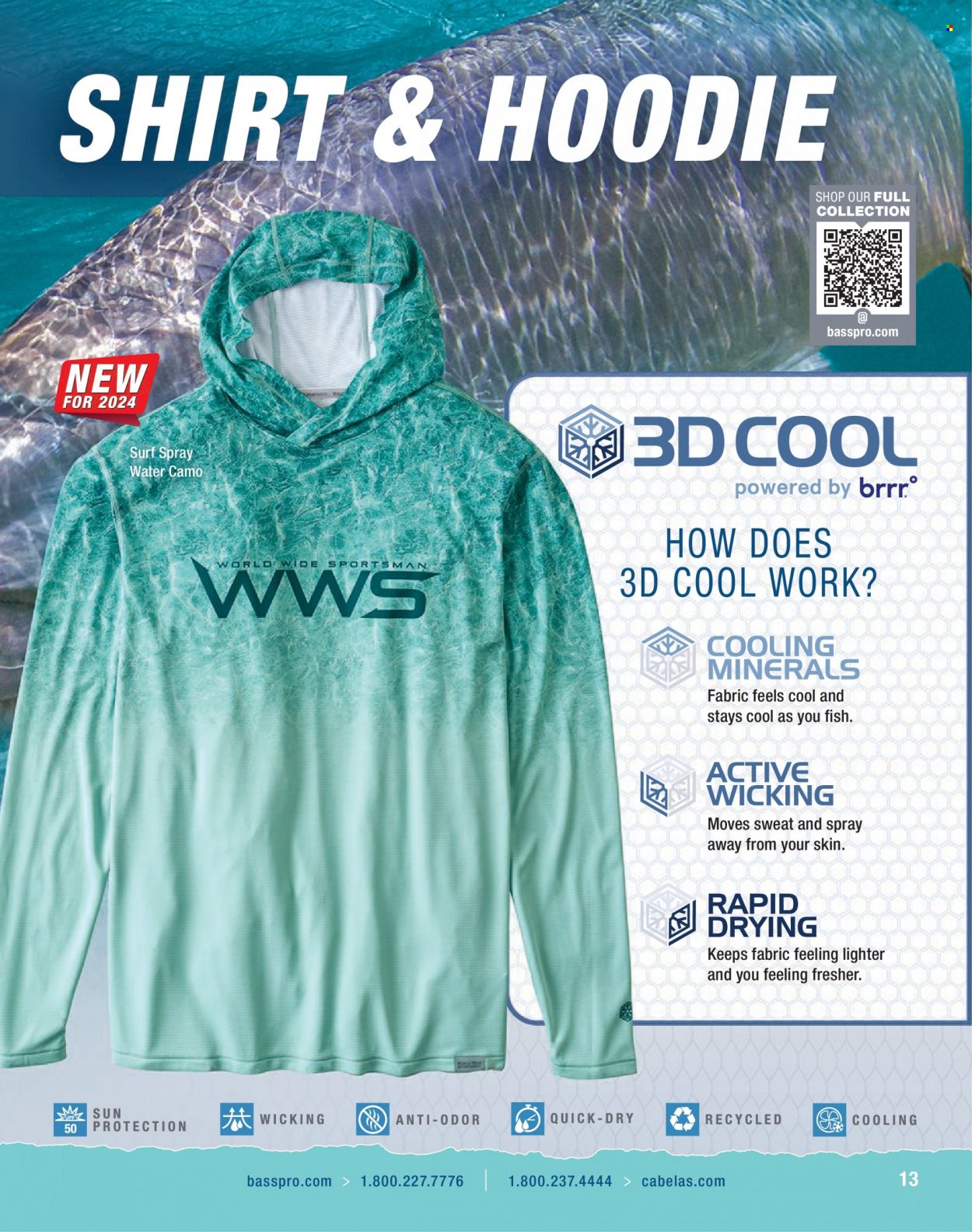 thumbnail - Cabela's Flyer - Sales products - hoodie, fish, shirt. Page 13.