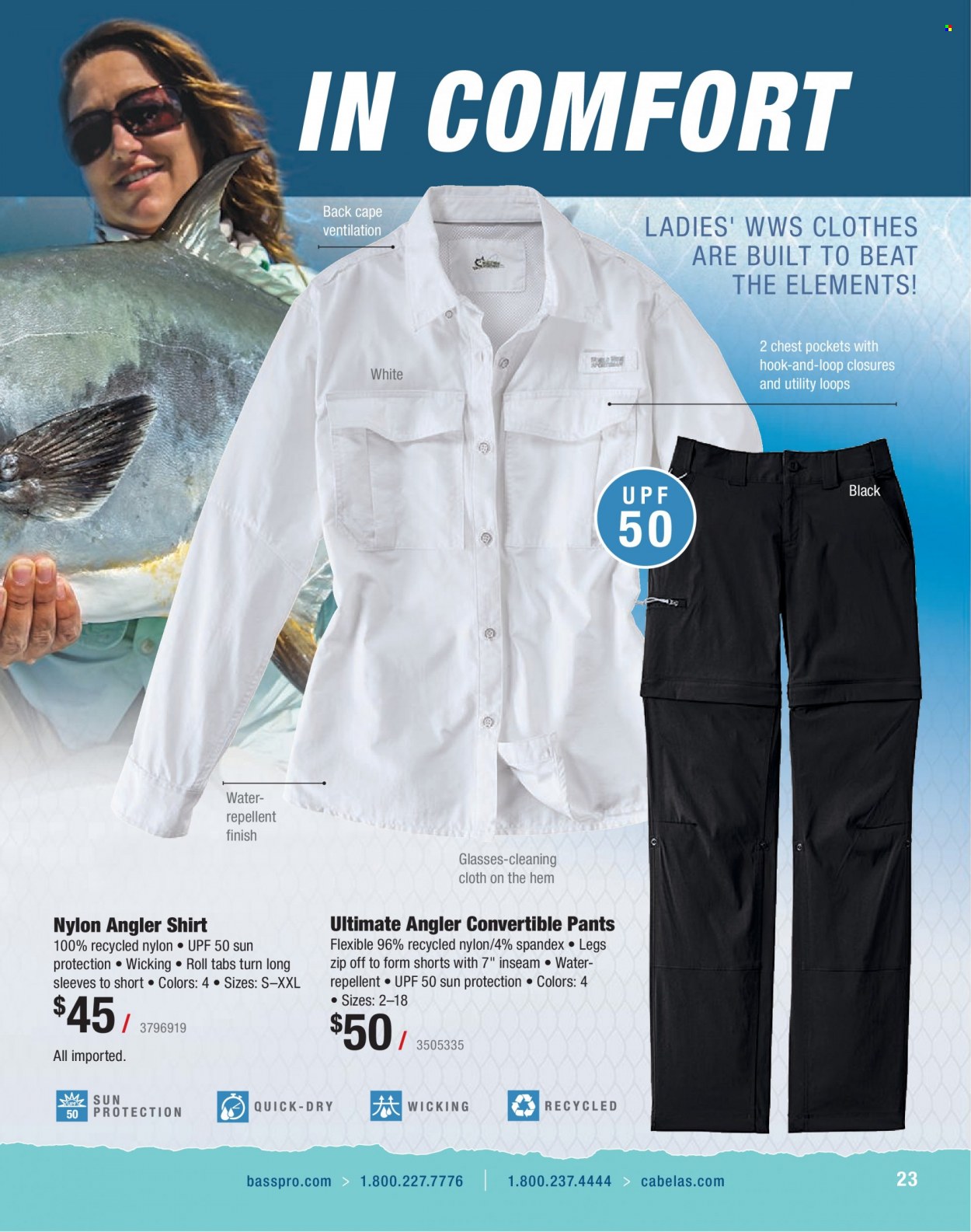 thumbnail - Cabela's Flyer - Sales products - shorts, pants, shirt. Page 23.