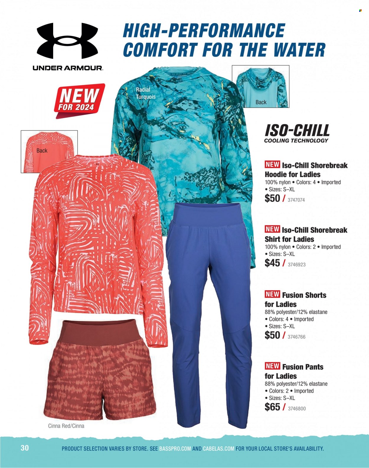 thumbnail - Cabela's Flyer - Sales products - Under Armour, hoodie, shorts, pants, shirt. Page 30.
