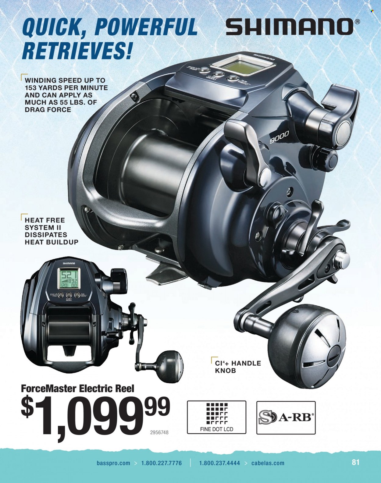 thumbnail - Cabela's Flyer - Sales products - Shimano, reel, fishing rod. Page 81.
