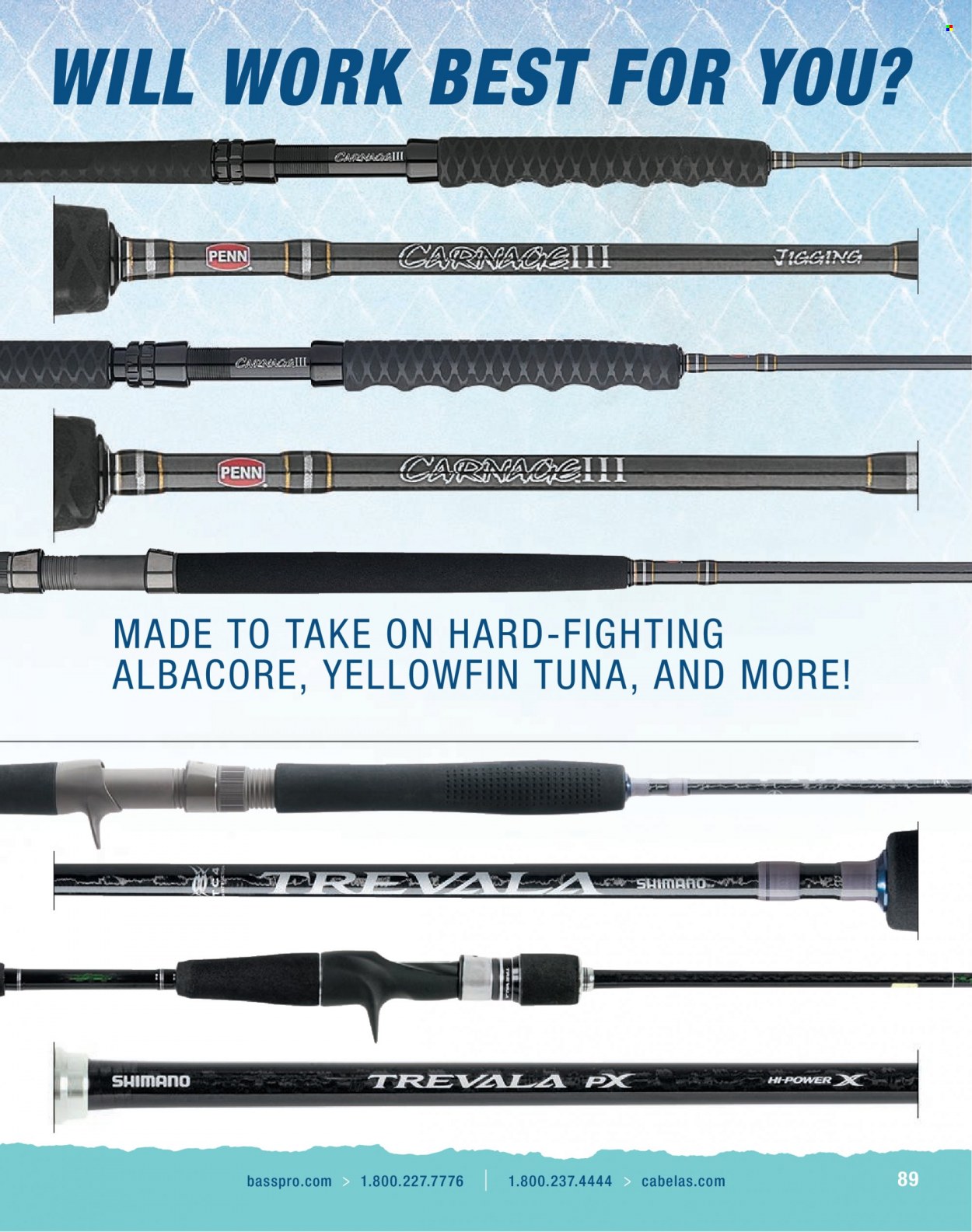 thumbnail - Cabela's Flyer - Sales products - Shimano, fishing rod, Penn. Page 89.