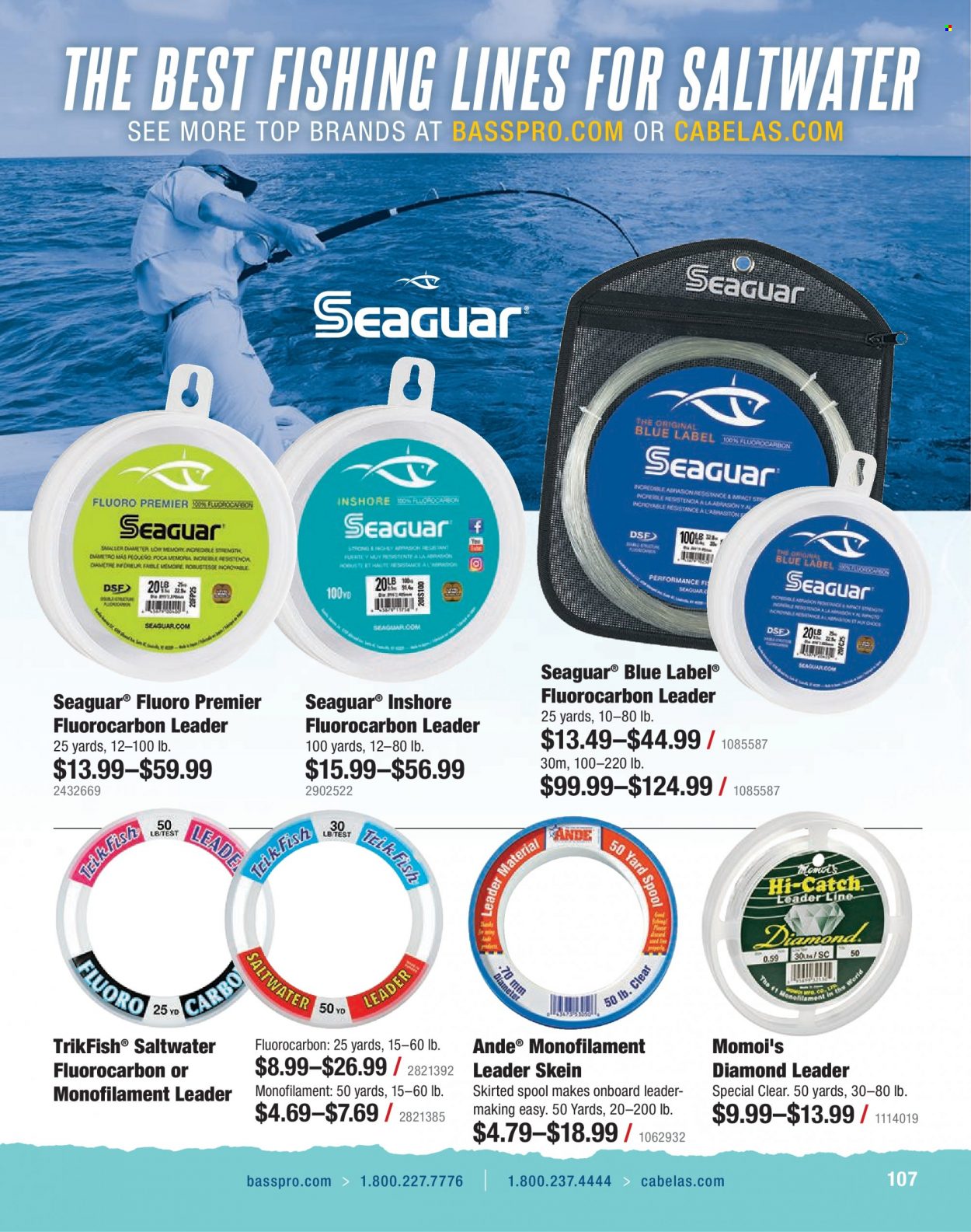 thumbnail - Cabela's Flyer - Sales products - fish, leader. Page 107.