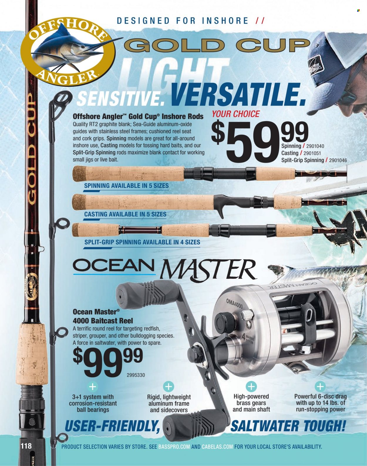 thumbnail - Cabela's Flyer - Sales products - baitcast reel, reel. Page 118.