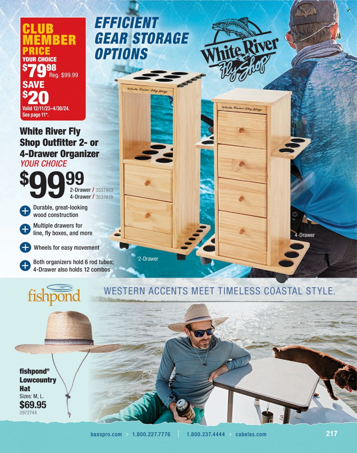 thumbnail - Cabela's Flyer - Sales products - hat. Page 217.