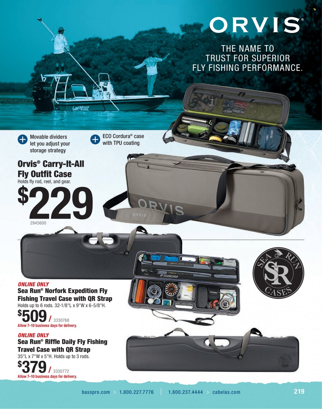 thumbnail - Cabela's Flyer - Sales products - Trust, reel, strap. Page 219.