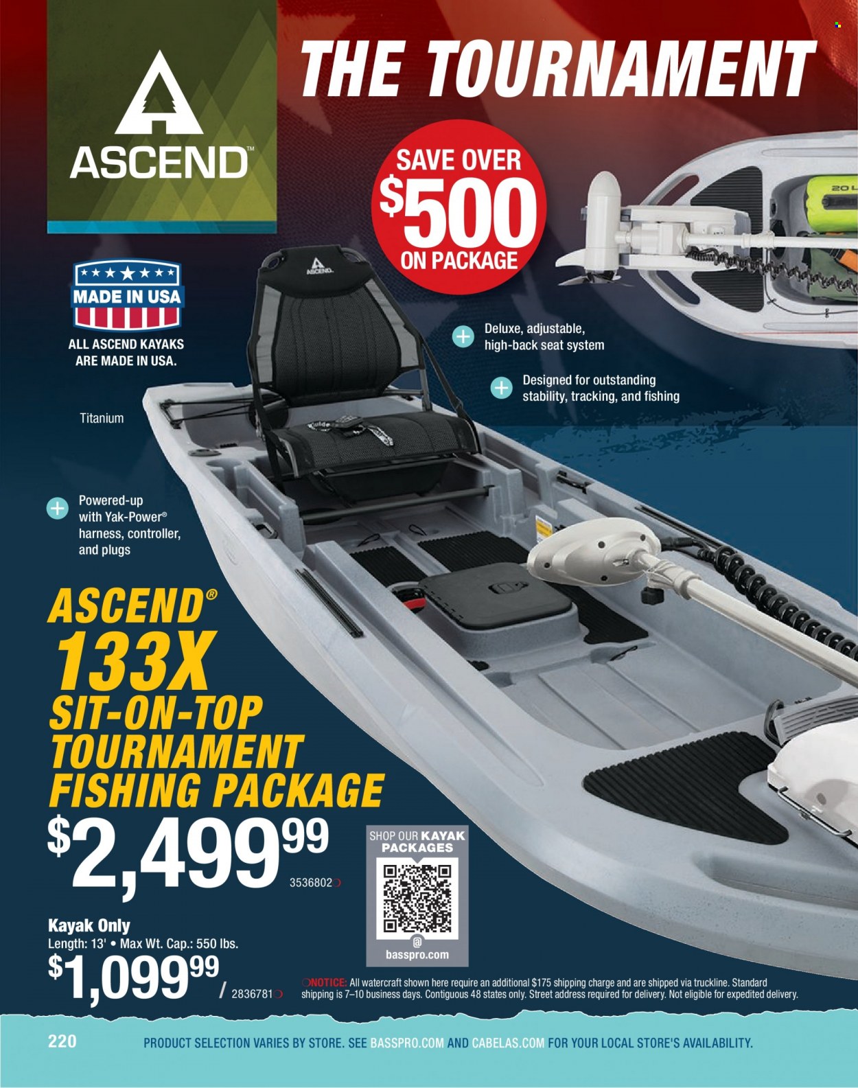 thumbnail - Cabela's Flyer - Sales products - kayak. Page 220.