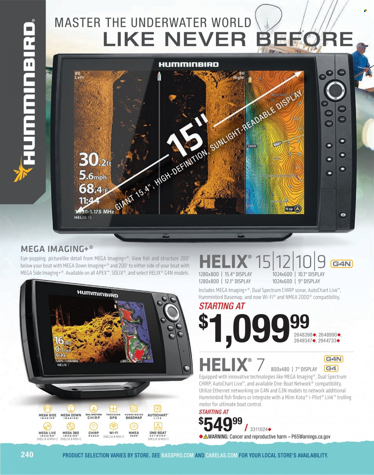 thumbnail - Cabela's Flyer - Sales products - sonar. Page 240.