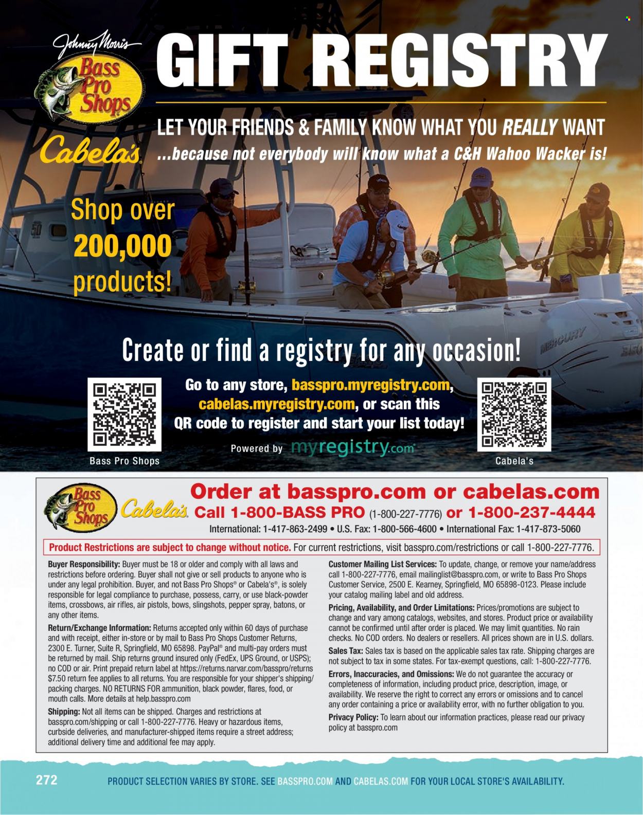 thumbnail - Cabela's Flyer - Sales products - Bass Pro, crossbow. Page 272.
