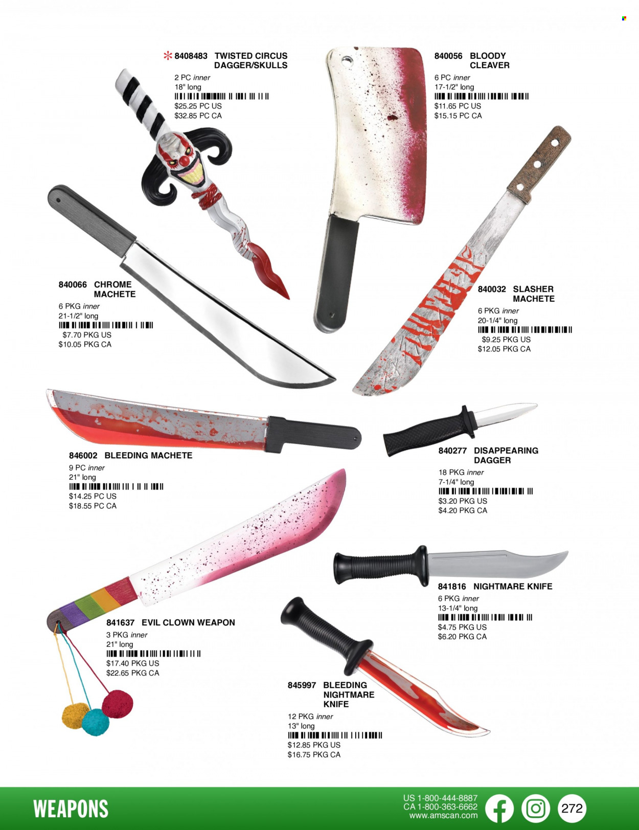 thumbnail - Amscan Flyer - Sales products - knife. Page 275.