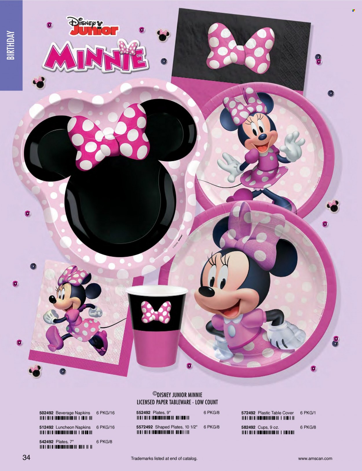 thumbnail - Amscan Flyer - Sales products - napkins, Disney, tableware, plate, cup, Minnie Mouse. Page 37.