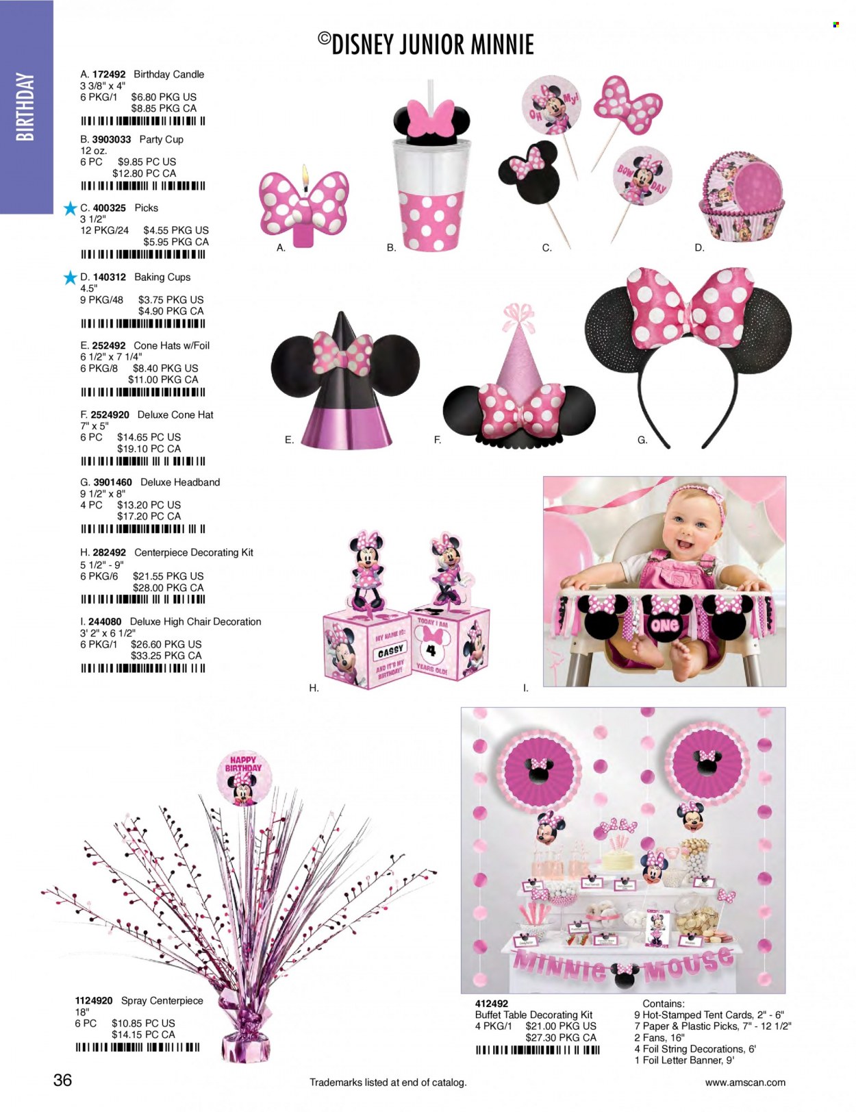 thumbnail - Amscan Flyer - Sales products - Disney, cup, paper, Minnie Mouse, candle. Page 39.