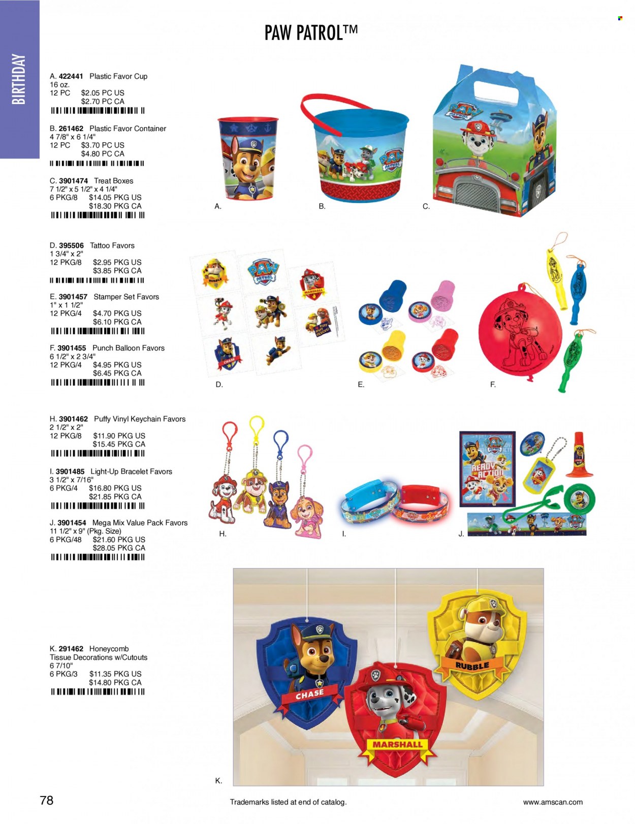 thumbnail - Amscan Flyer - Sales products - tissues, cup, container, balloons. Page 81.