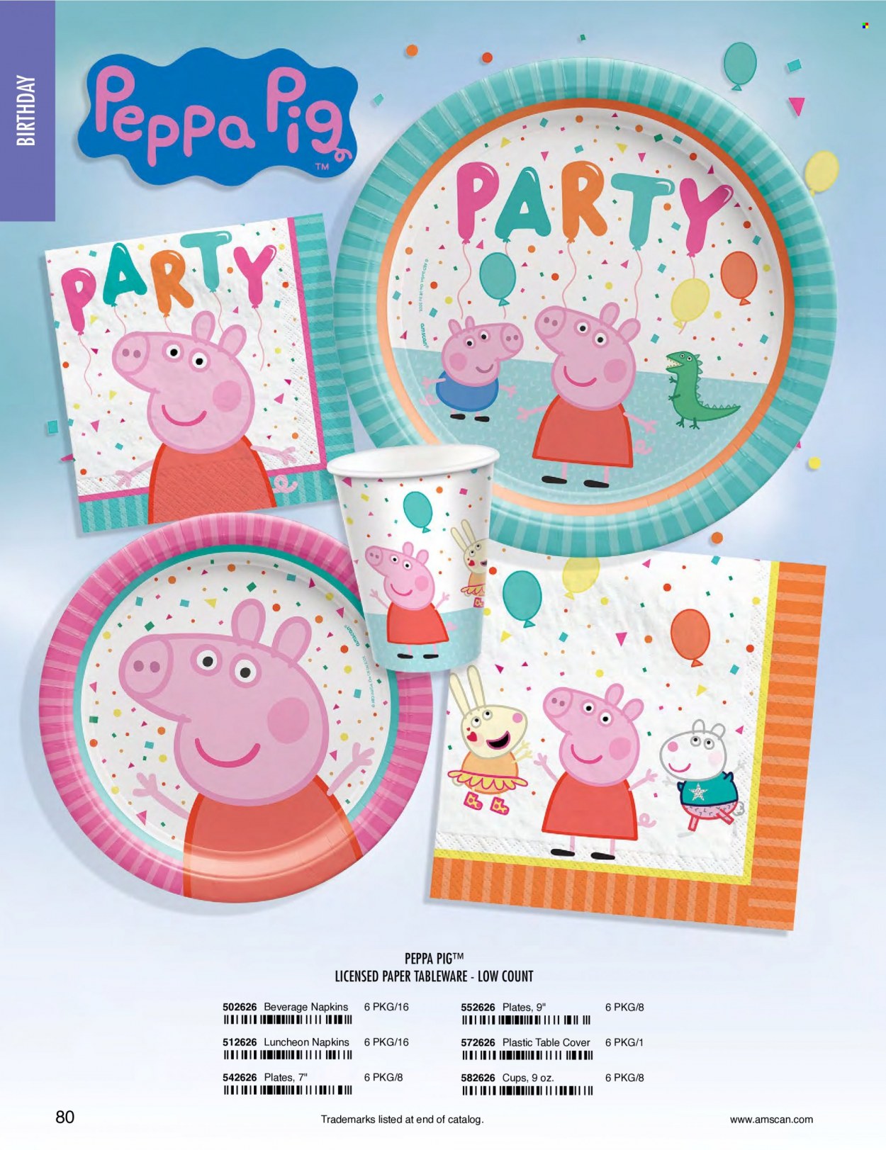 thumbnail - Amscan Flyer - Sales products - napkins, tableware, plate, Peppa Pig, cup. Page 83.