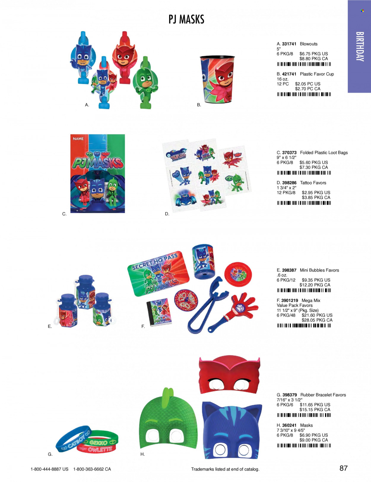 thumbnail - Amscan Flyer - Sales products - cup, bag, eraser. Page 90.