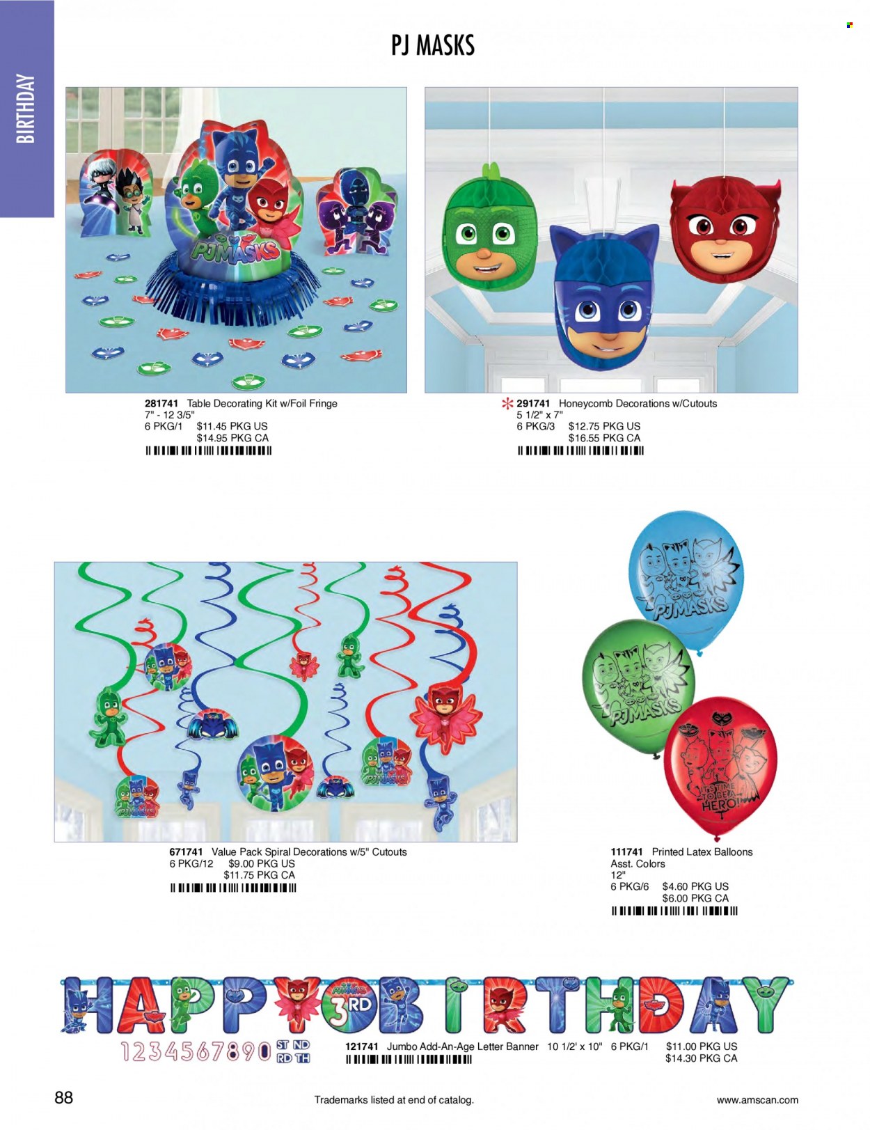thumbnail - Amscan Flyer - Sales products - pen, balloons. Page 91.