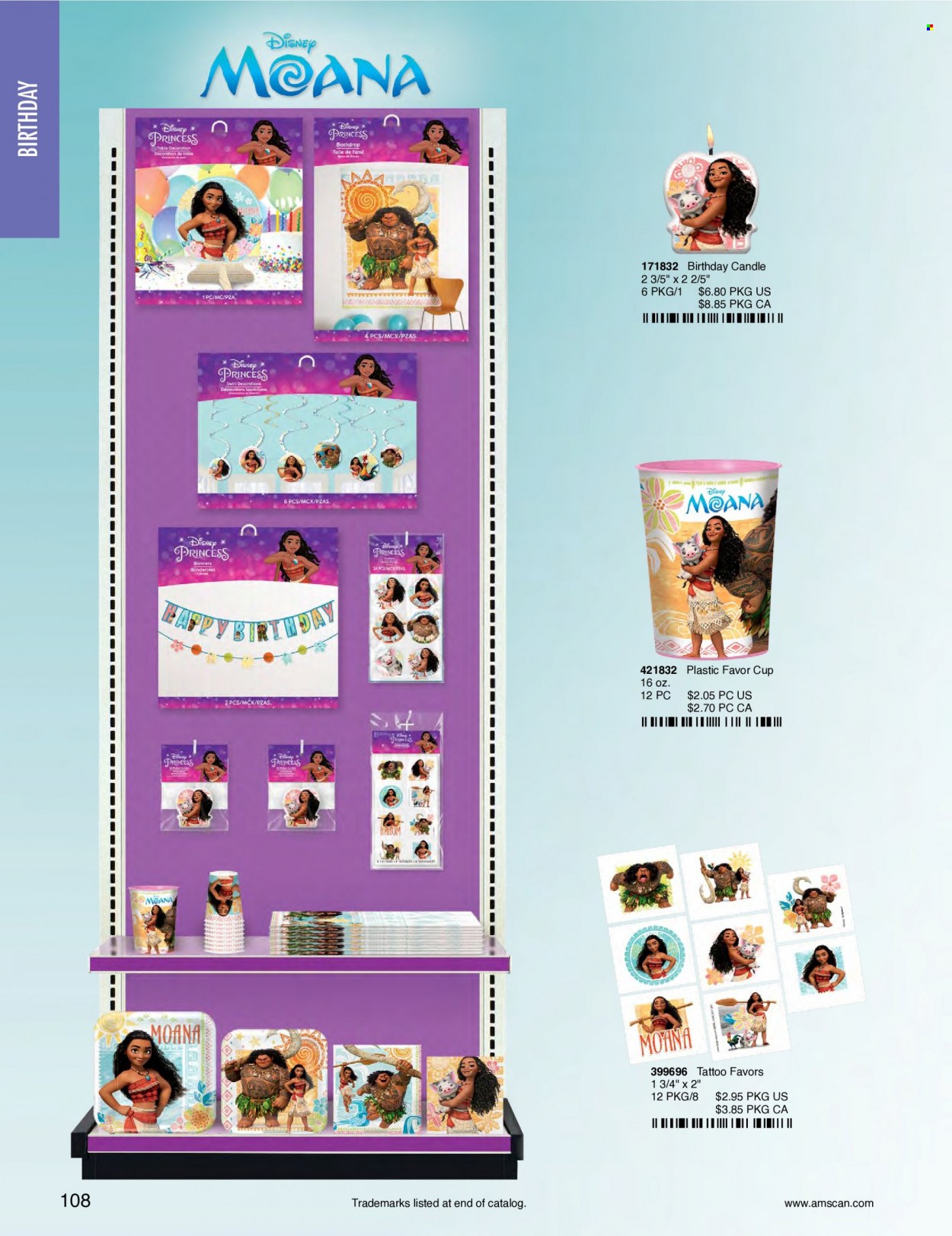 thumbnail - Amscan Flyer - Sales products - Disney, cup, candle, toys, princess. Page 111.