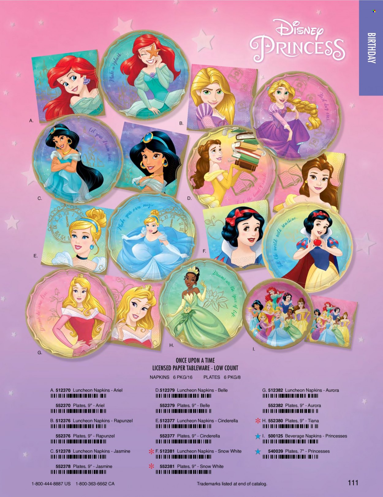 thumbnail - Amscan Flyer - Sales products - napkins, Disney, tableware, plate, toys, princess. Page 114.