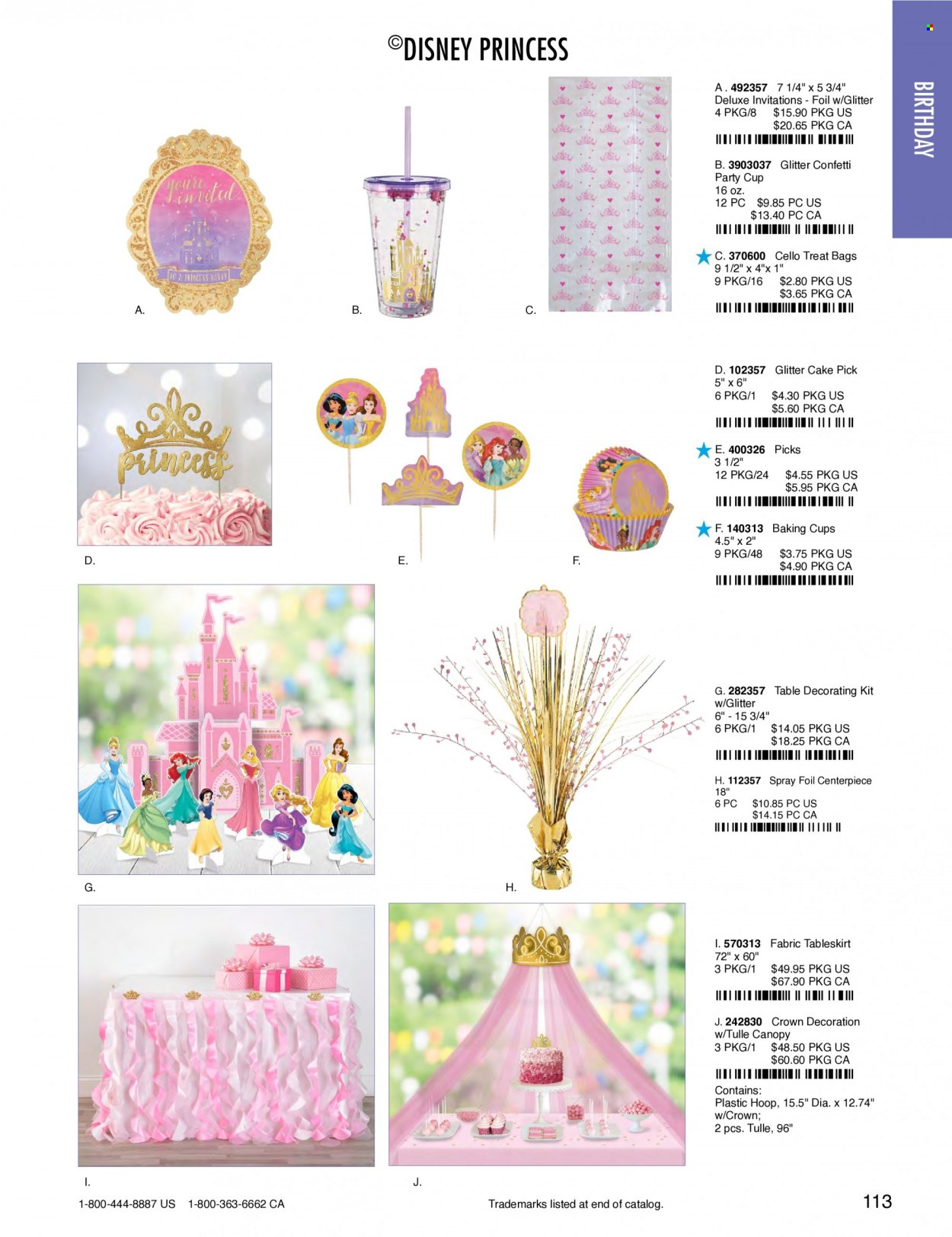 thumbnail - Amscan Flyer - Sales products - Disney, cup, glitter, Cello, toys, princess. Page 116.