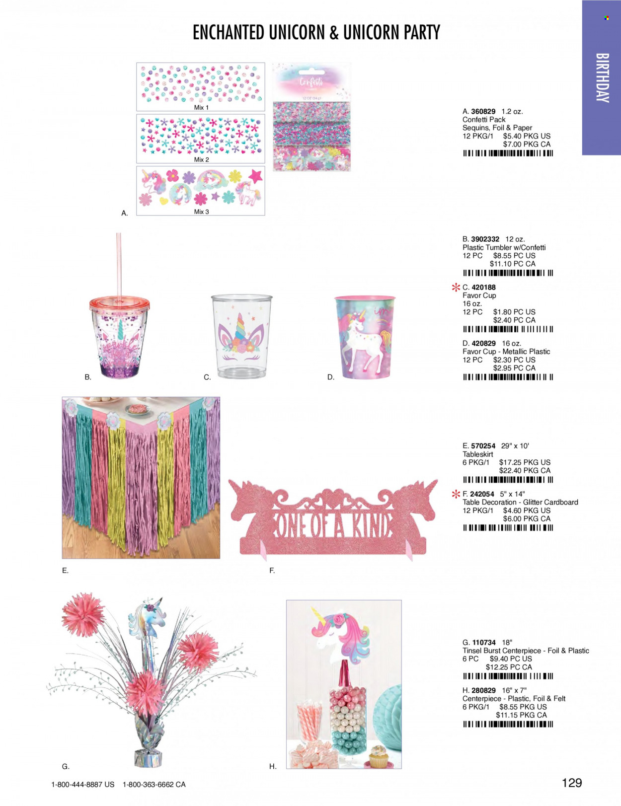 thumbnail - Amscan Flyer - Sales products - tumbler, cup, glitter, paper. Page 132.