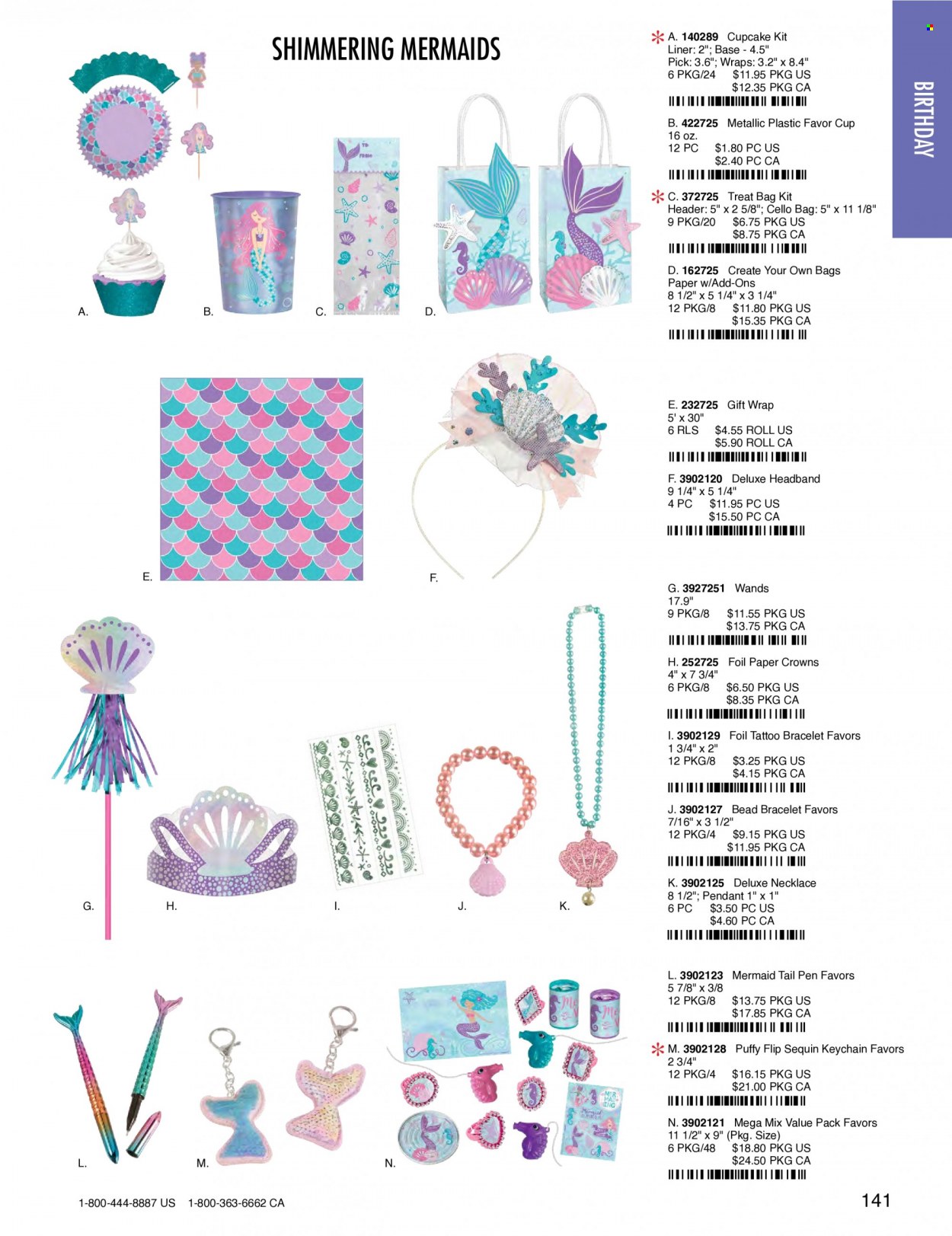 thumbnail - Amscan Flyer - Sales products - cup, bag, gift wrap, pen, paper, Cello. Page 144.