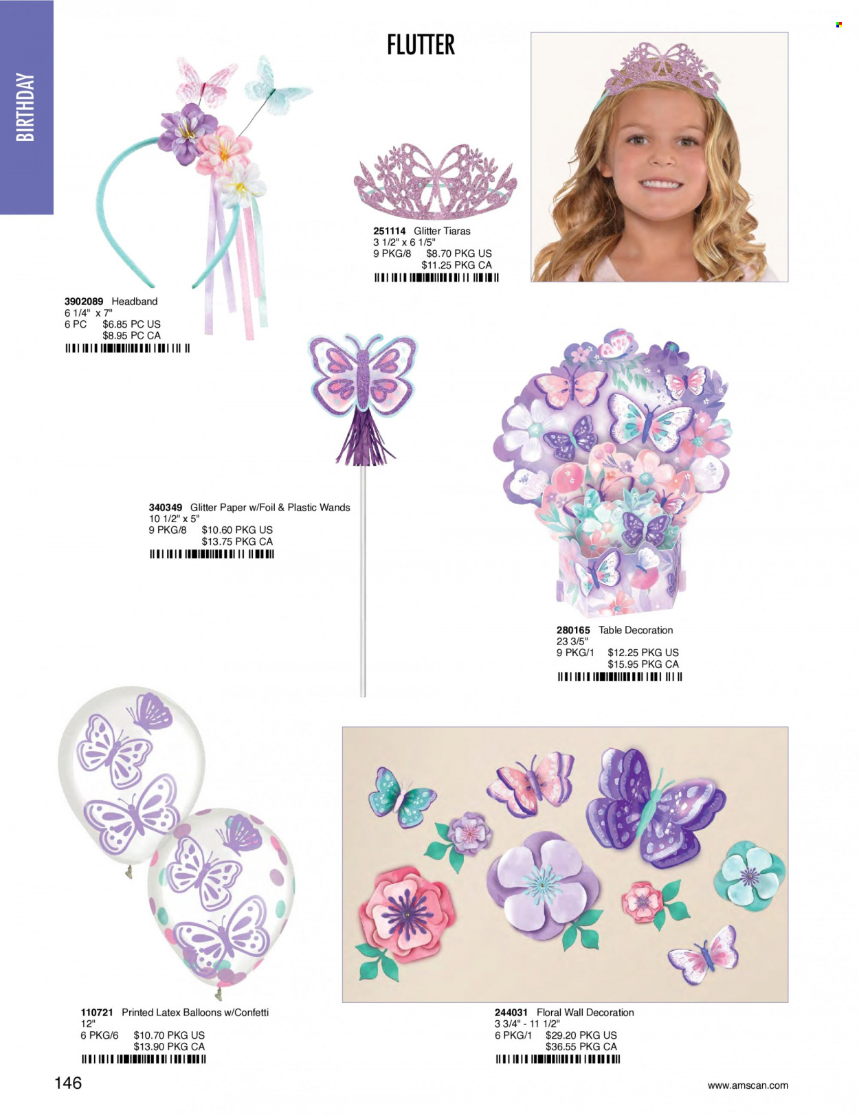 thumbnail - Amscan Flyer - Sales products - glitter, paper, balloons, home decoration. Page 149.