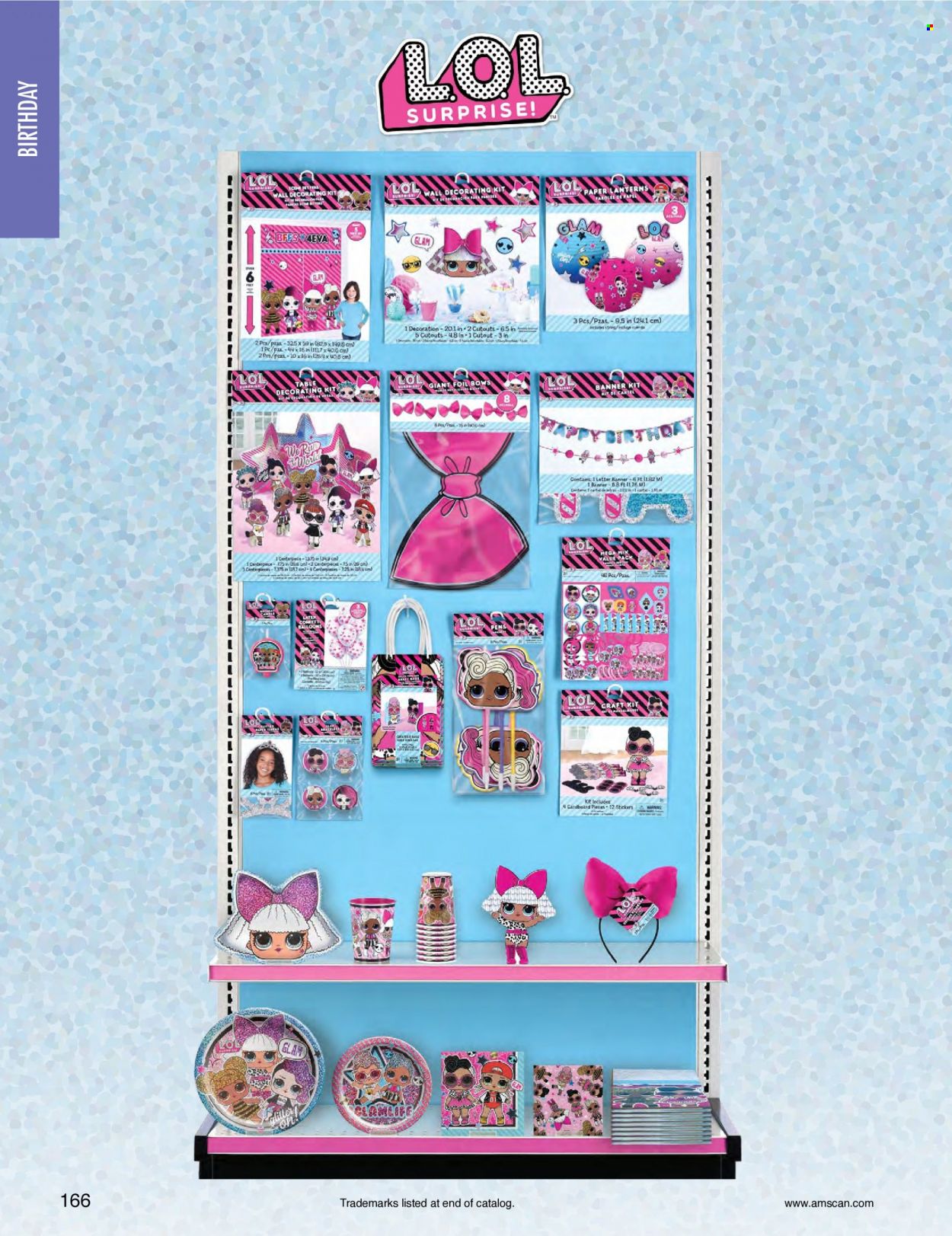 thumbnail - Amscan Flyer - Sales products - sticker, pen, paper, balloons, craft supplies, L.O.L. Surprise. Page 169.