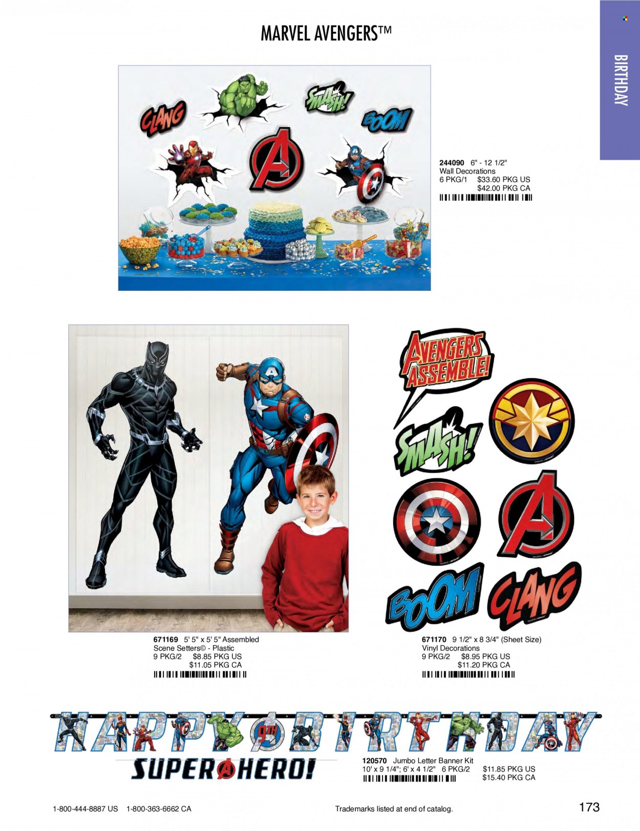 thumbnail - Amscan Flyer - Sales products - Avengers, Marvel. Page 176.
