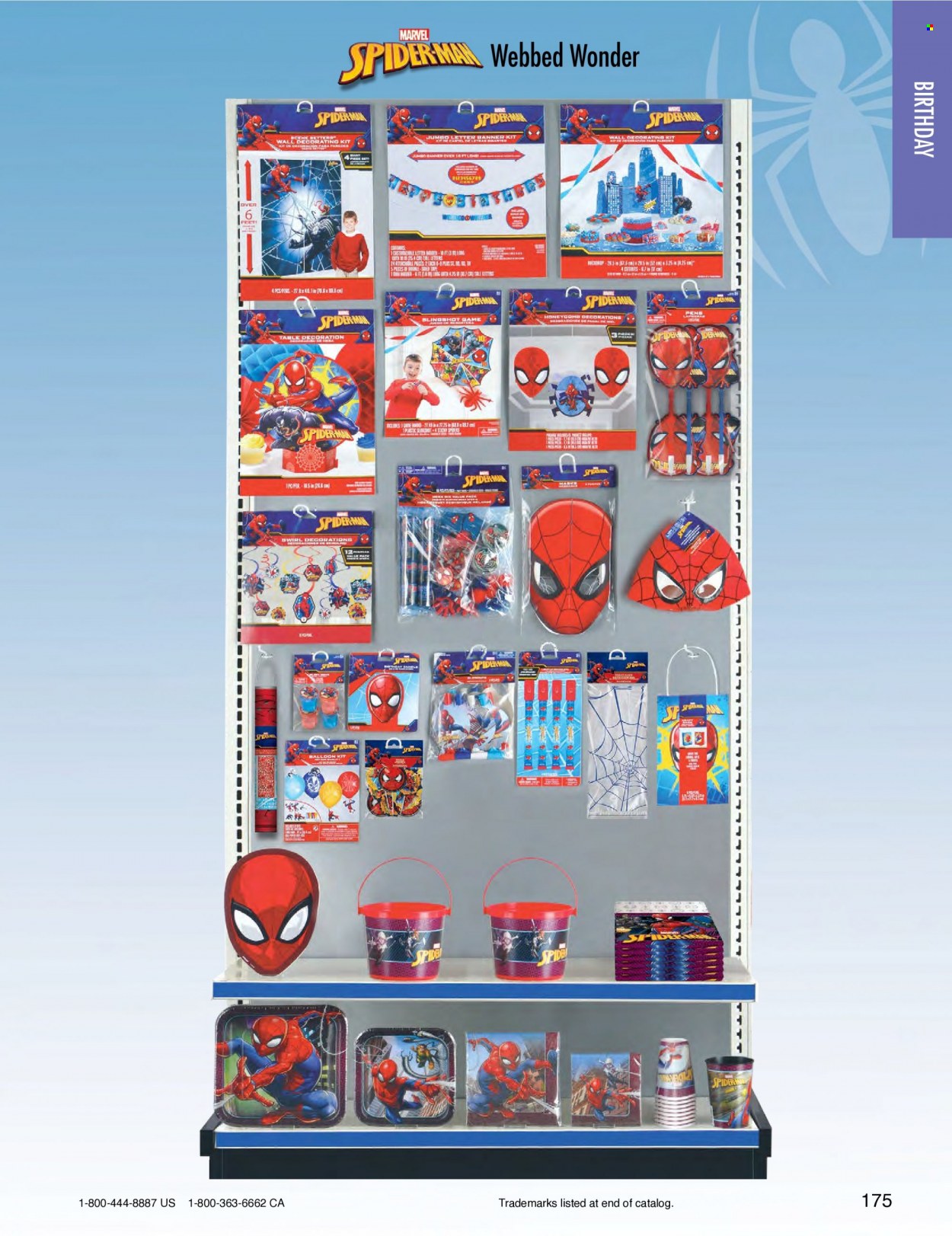 thumbnail - Amscan Flyer - Sales products - Spiderman, pen, balloons, Marvel. Page 178.