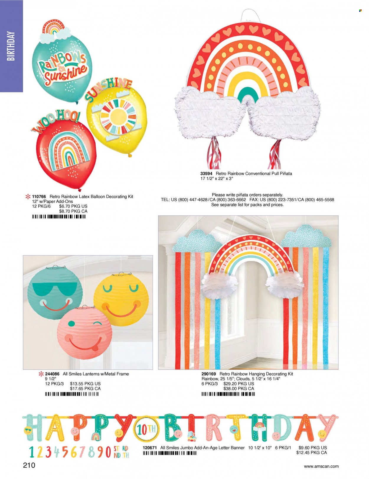 thumbnail - Amscan Flyer - Sales products - paper, balloons, metal frame. Page 213.