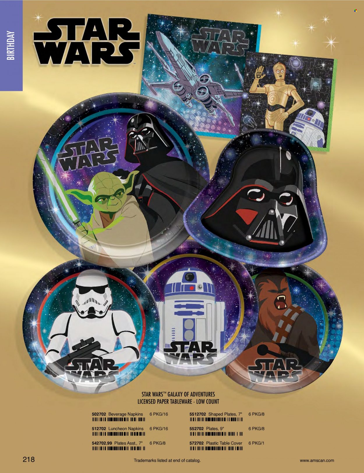 thumbnail - Amscan Flyer - Sales products - napkins, tableware, plate, Star Wars. Page 221.