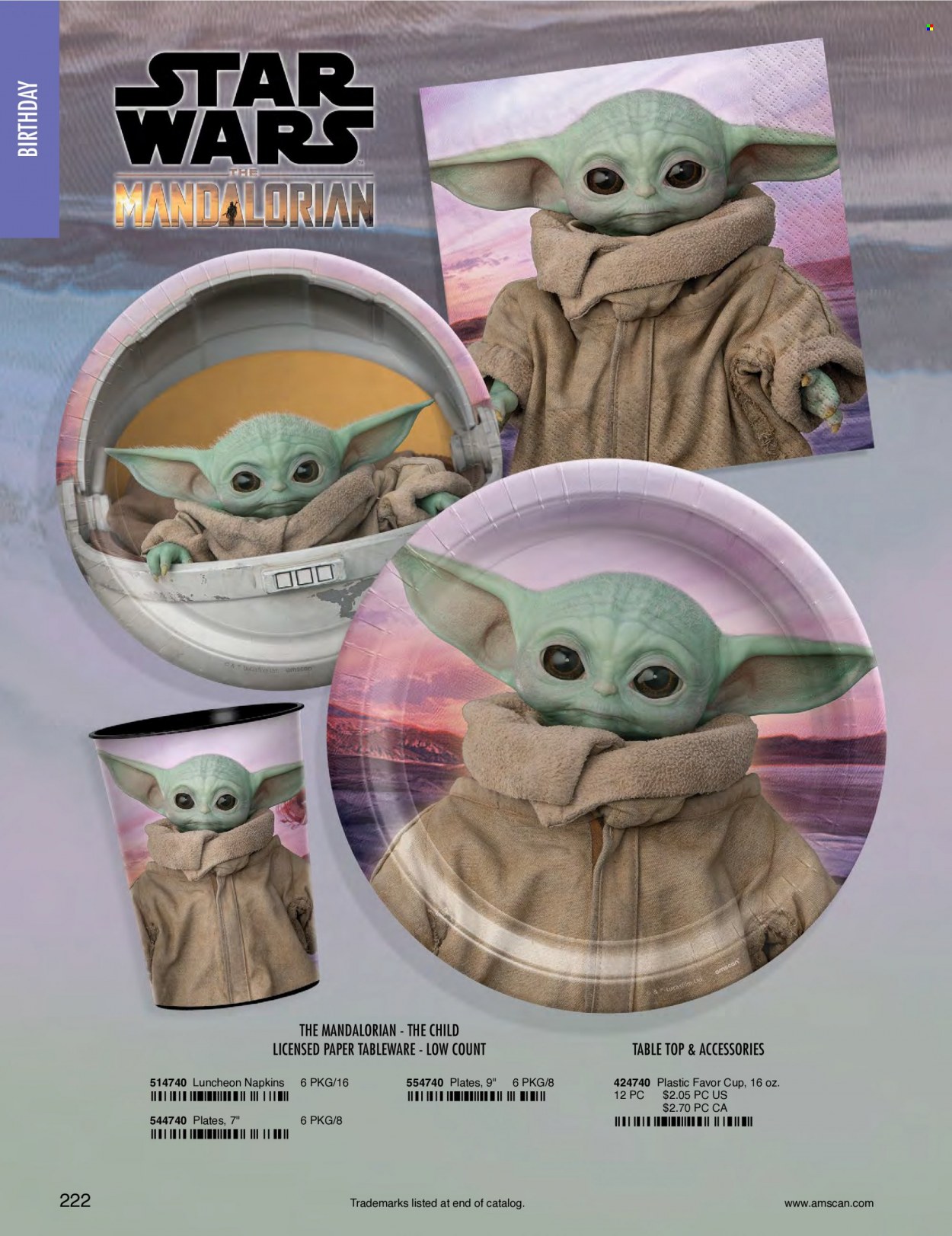 thumbnail - Amscan Flyer - Sales products - napkins, tableware, plate, cup, Star Wars. Page 225.