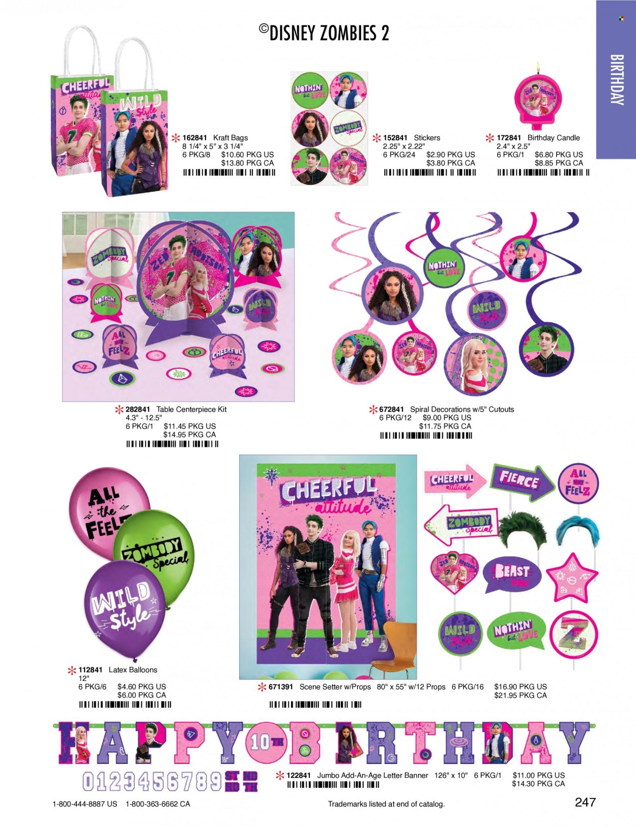 thumbnail - Amscan Flyer - Sales products - Disney, bag, sticker, balloons, candle. Page 250.