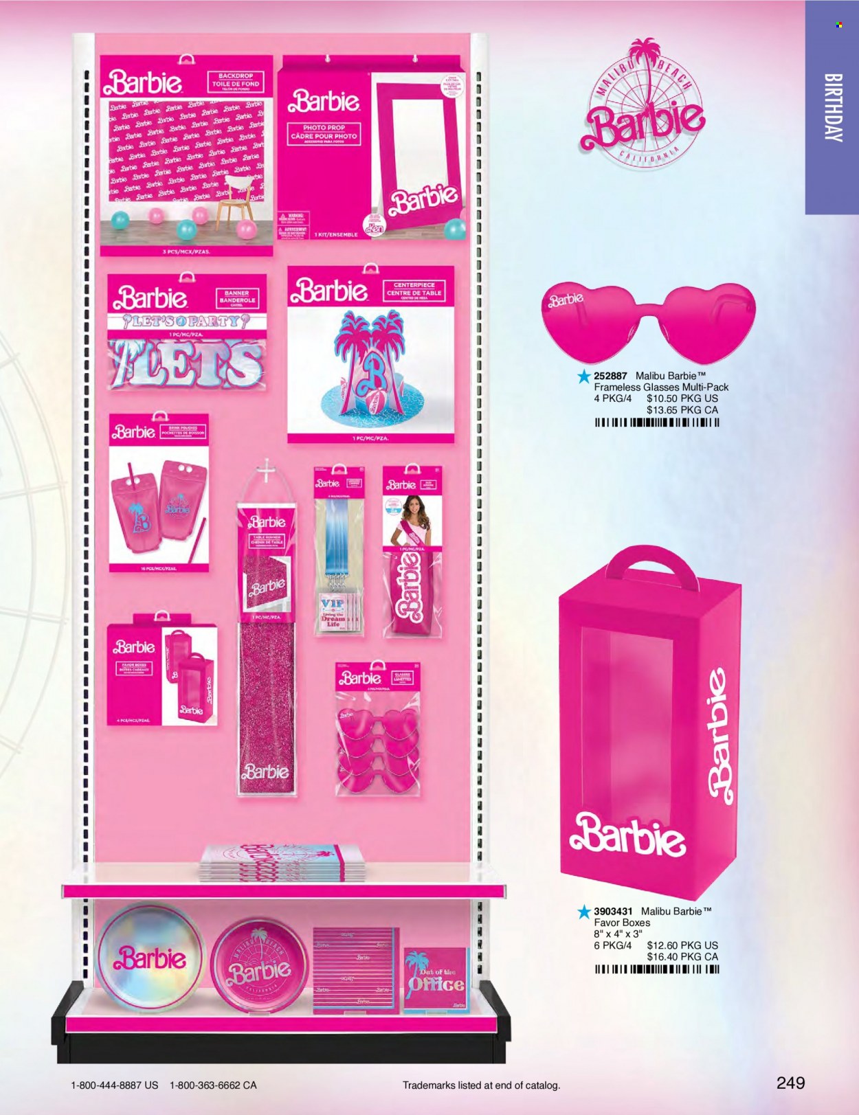 thumbnail - Amscan Flyer - Sales products - Barbie, table runner. Page 252.