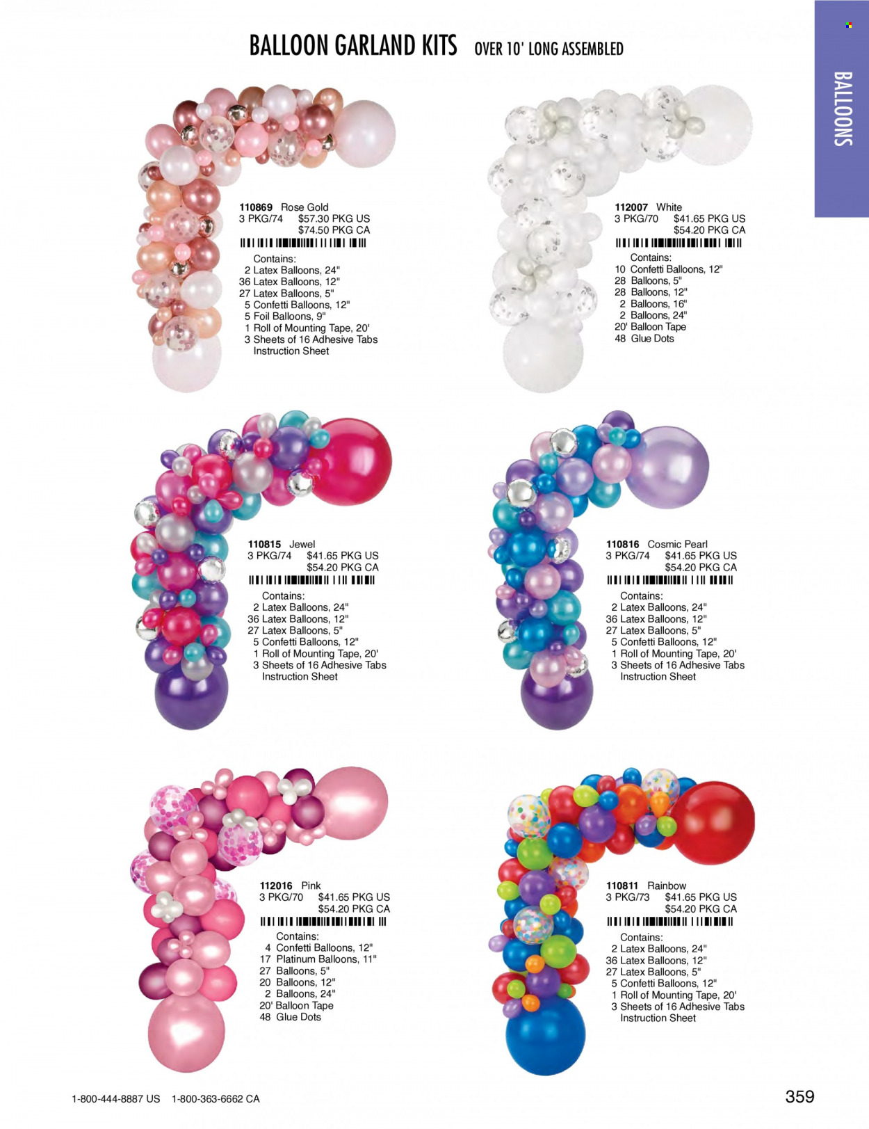 thumbnail - Amscan Flyer - Sales products - glue, balloons, garland. Page 362.